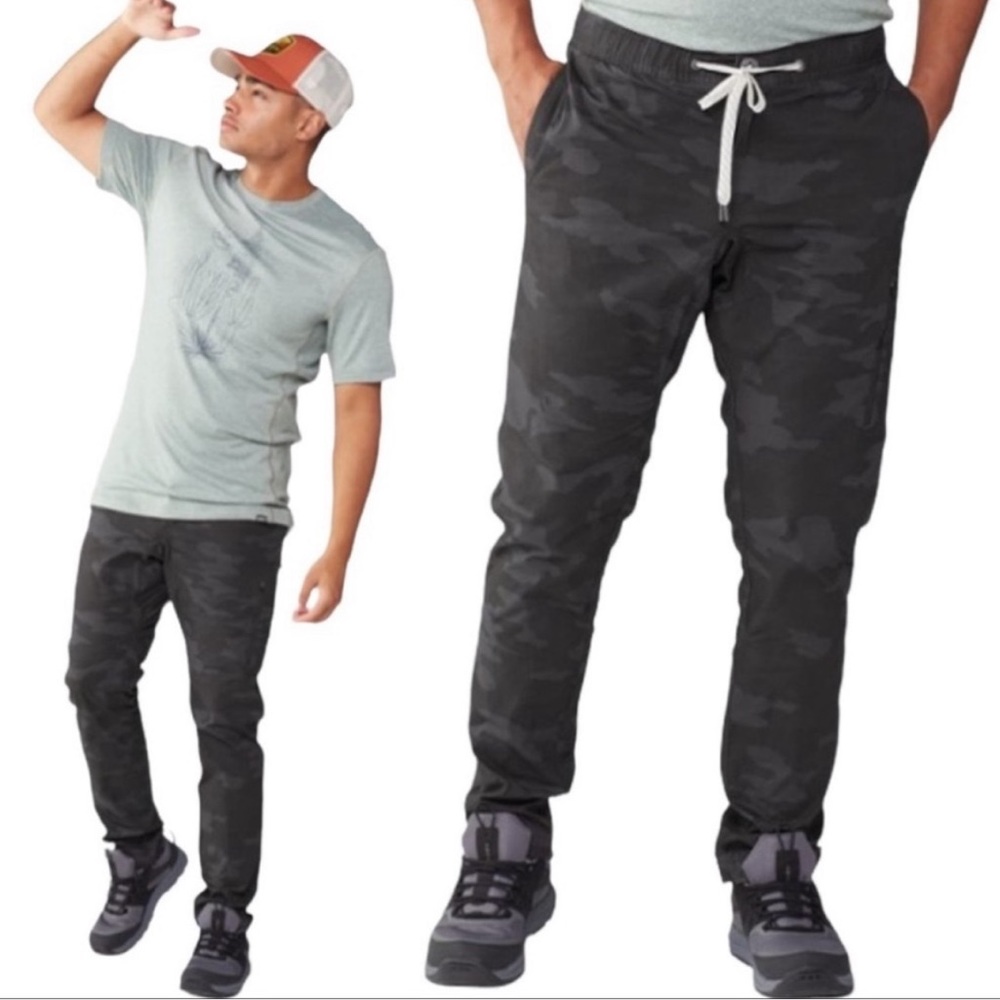 VUORI NWT MEN’S RIPSTOP CLIMBER PANT BLACK CAMO MEDIUM LARGE OUTDOOR HIKING - Picture 2 of 12